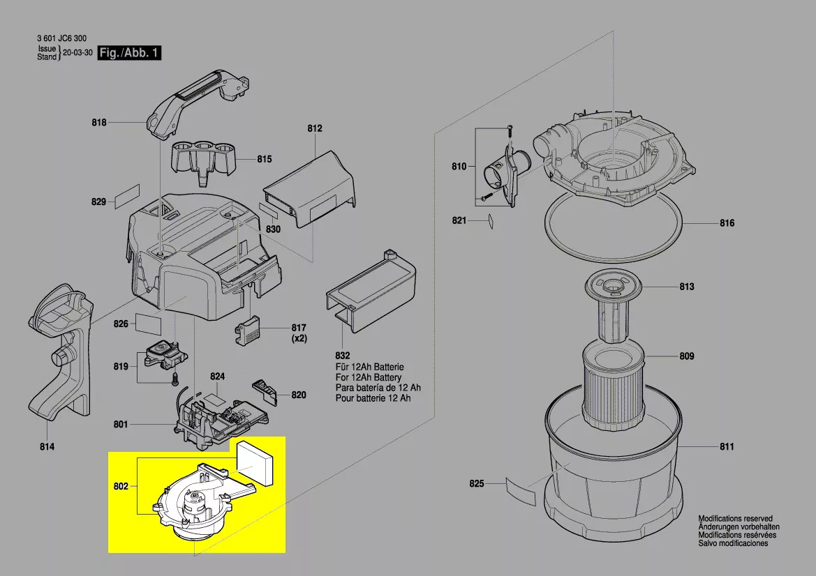 Moteur réf. 1 600 A02 GT4 Bosch